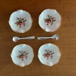 Rosenthal Salt Cellar/Trinket/Nut Dish Lot with Salt Spoons